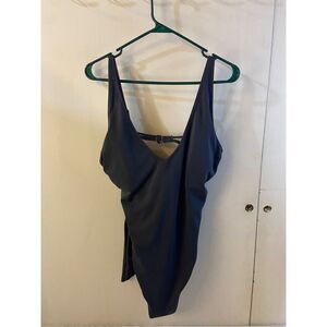 Shade & shore Xl gray one piece swim swimsuit rn#17730‎